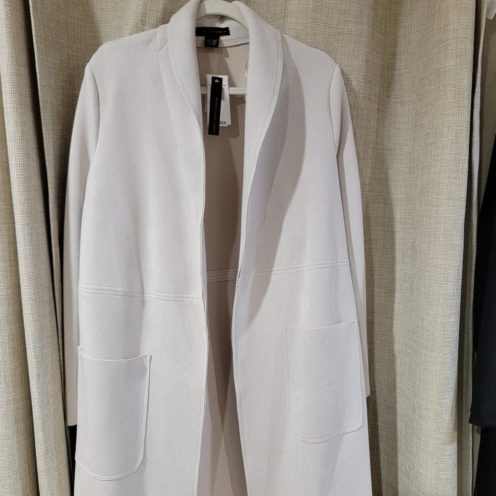 Joan Vass faux leather cream jacket